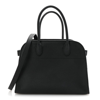 The Row Matte Grained Calfskin Soft Margaux 10 Bag Black 1 of 9