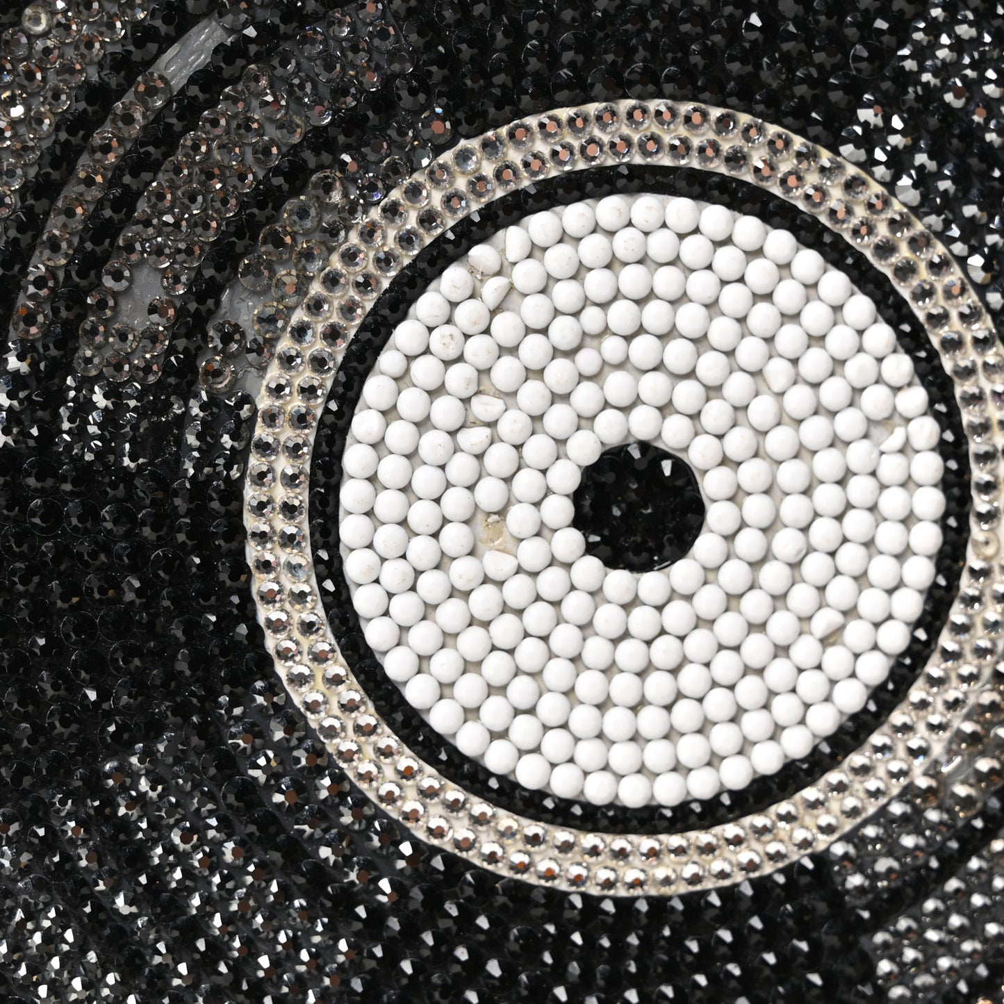 Crystal Turntable Scratch Minaudiere Clutch Champagne