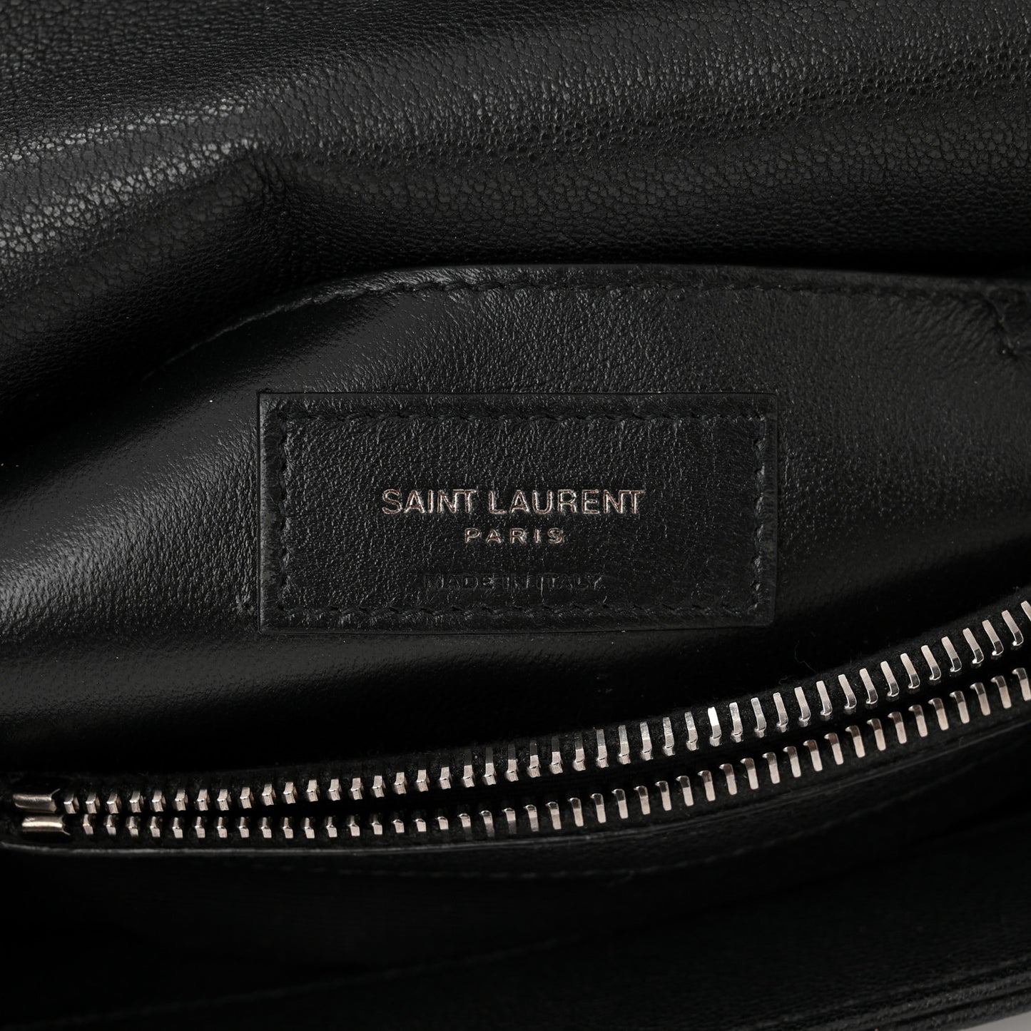 Sheepskin Matelasse Chevron Monogram Medium College Bag Black