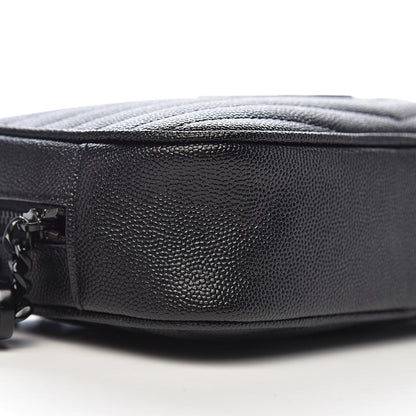 Saint Laurent Grain De Poudre Matelasse Monogram Mini Lou Camera Bag Black 8 of 10
