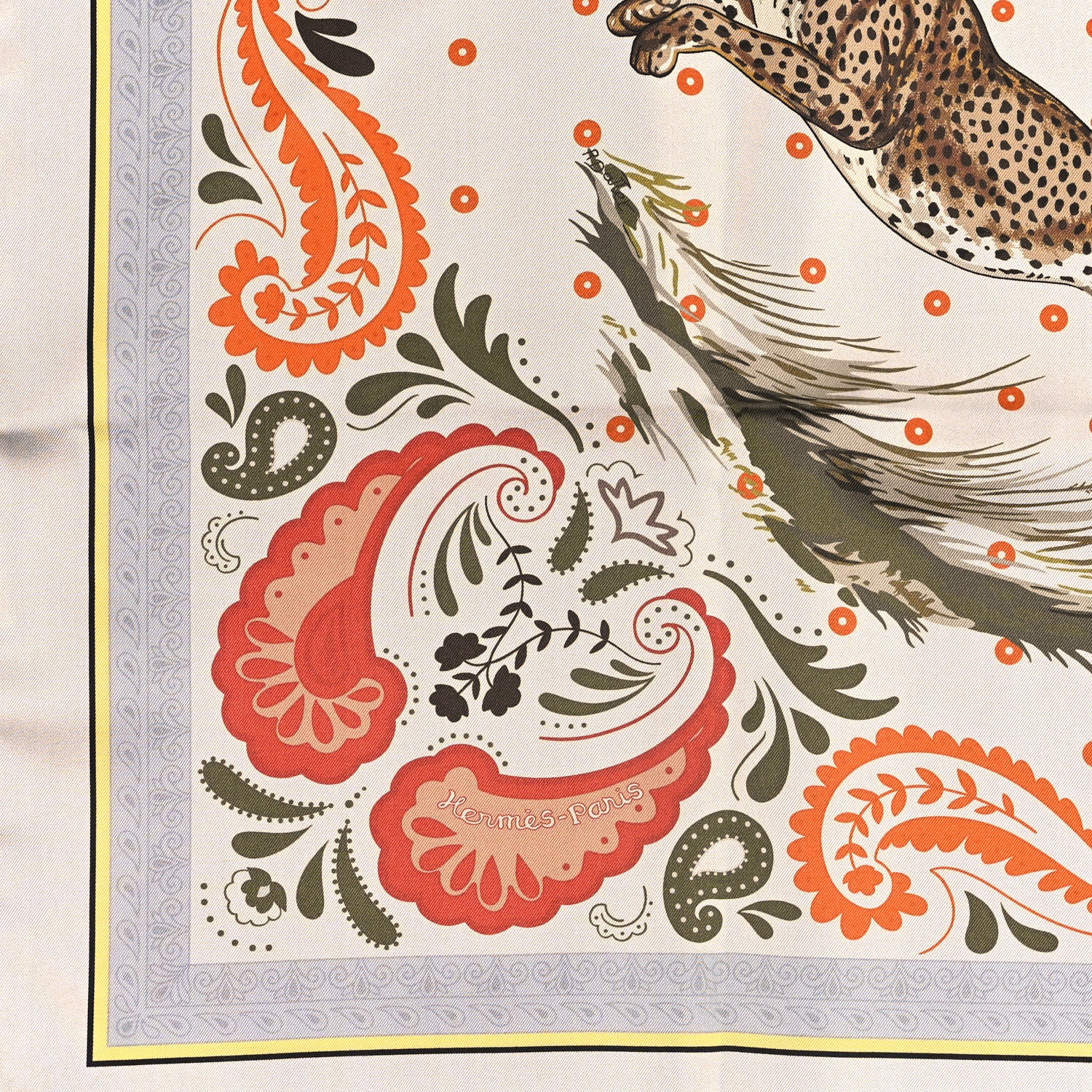 ☘️新品 紙タグ☘️ エルメス ダブルフェイス GUEPARDS BANDANA Hermès Guépards Bandana Double Face 90