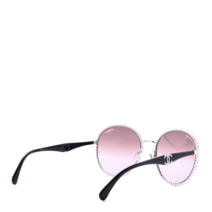 Chanel Metal Strass Round Sunglasses 71430 Black Pink 4 of 7