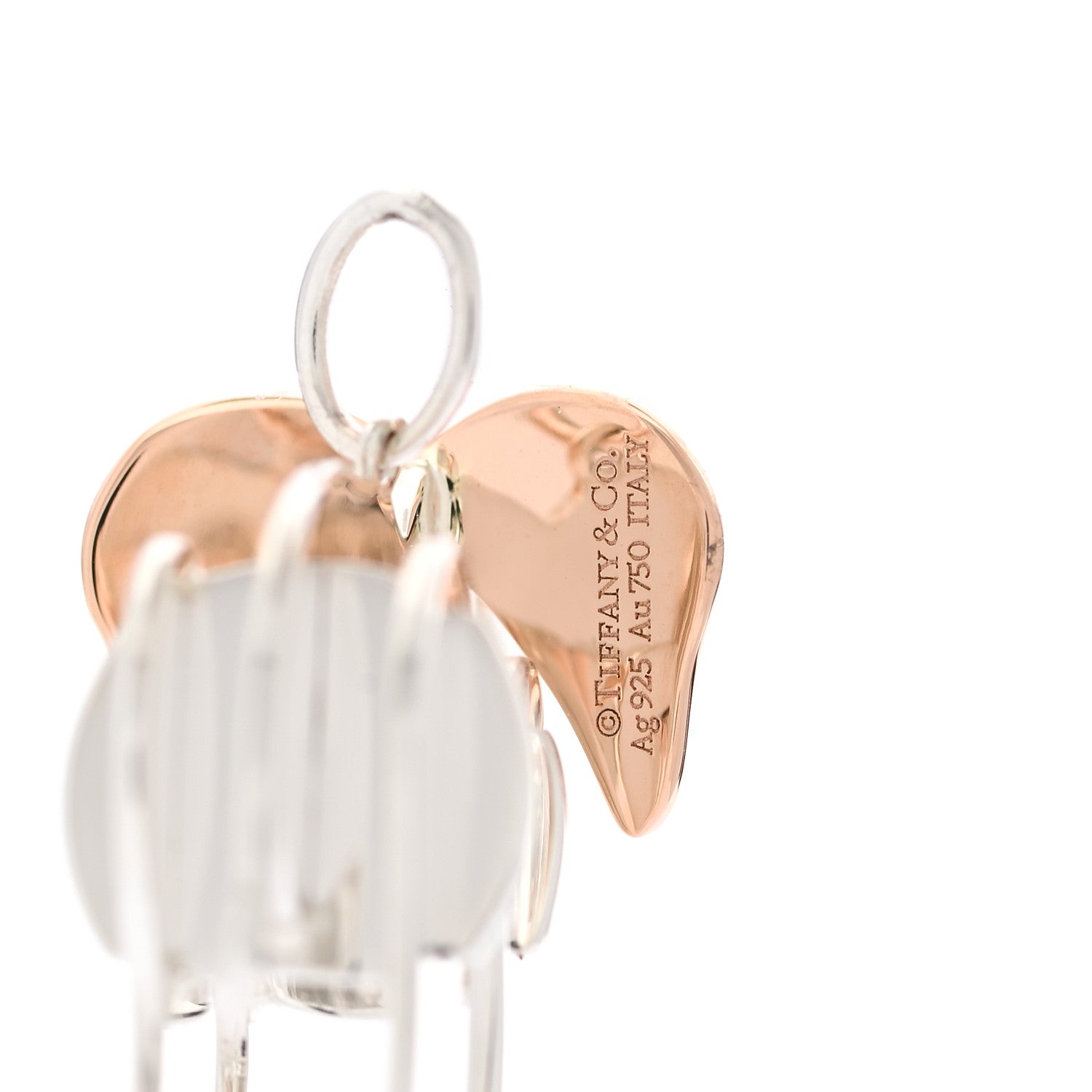 Tiffany Sterling Silver 18K Rose Gold Save the Wild Elephant Charm 6 of 6