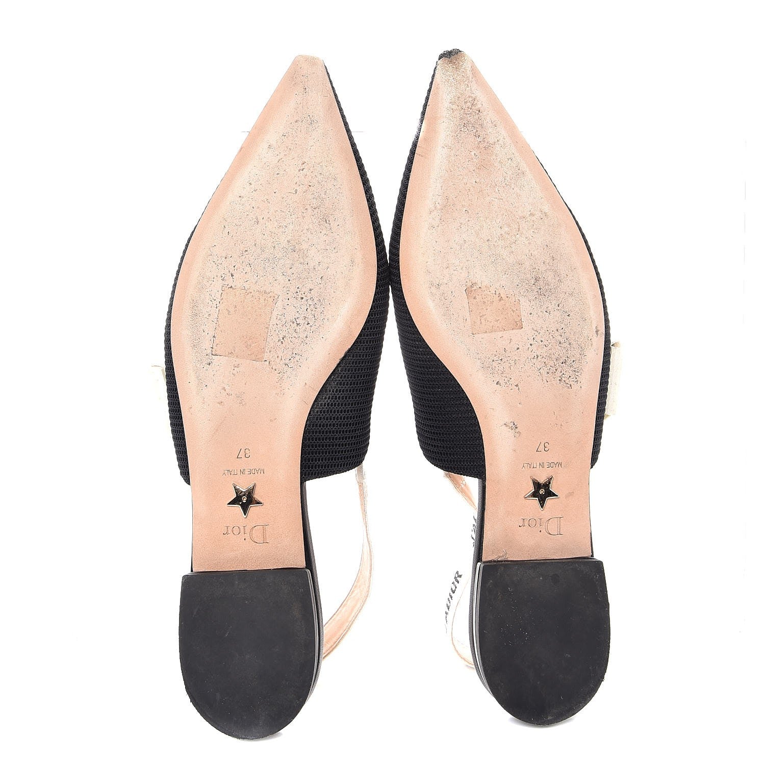 Christian Dior Technical Canvas Ribbon J'Adior Slingback Ballet Flats 37 Black 7 of 13