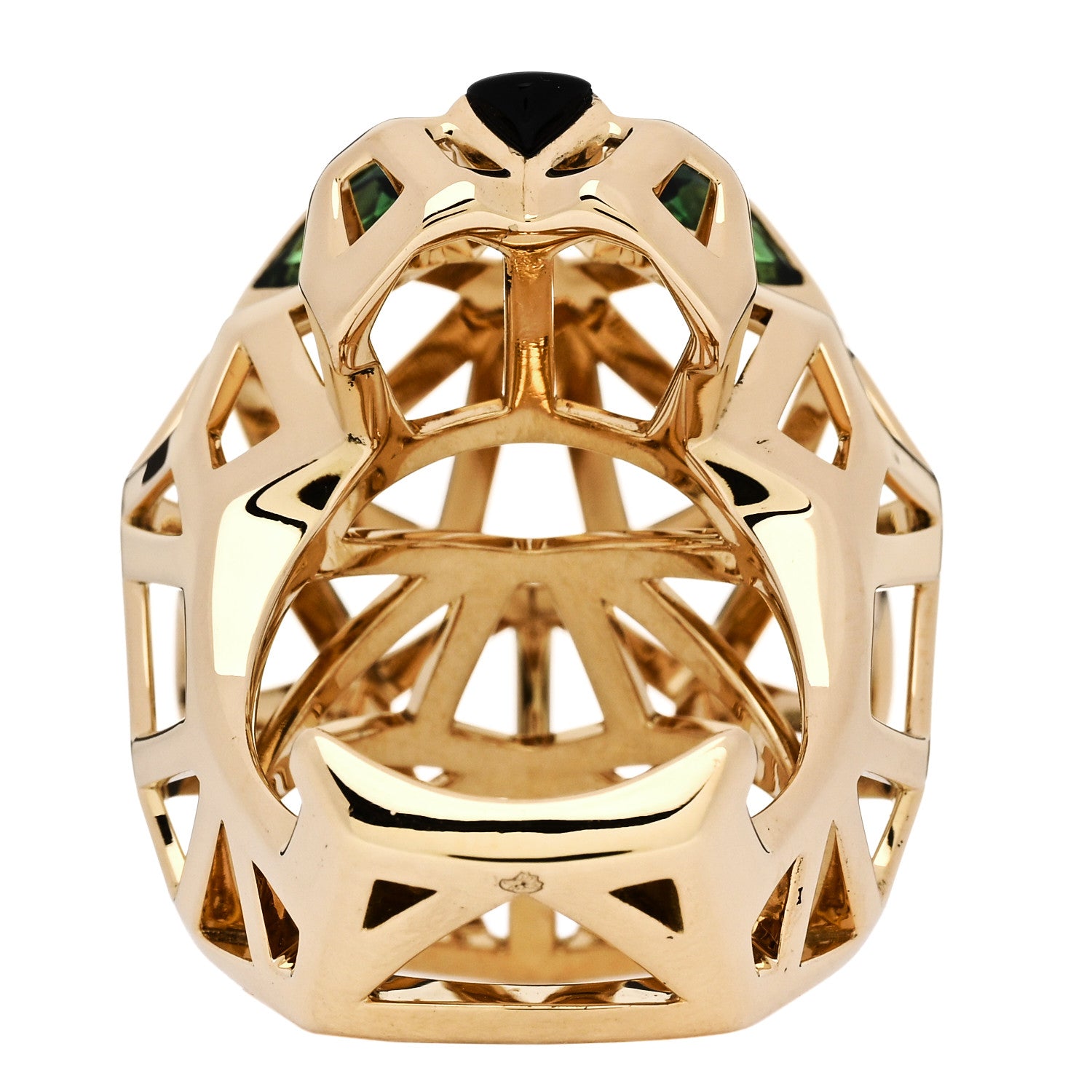 Cartier 18K Yellow Gold Tsavorite Onyx Panthere De Cartier Ring 51 5.75 4 of 7