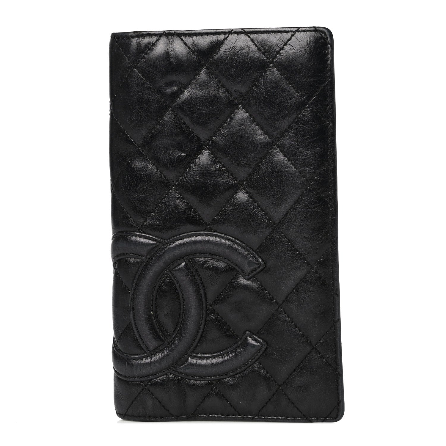 Chanel Aged Calfskin Quilted Cambon Yen Wallet Black 1 of 21