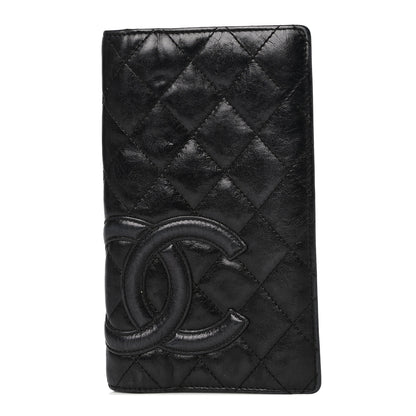 Chanel Aged Calfskin Quilted Cambon Yen Wallet Black 1 of 21