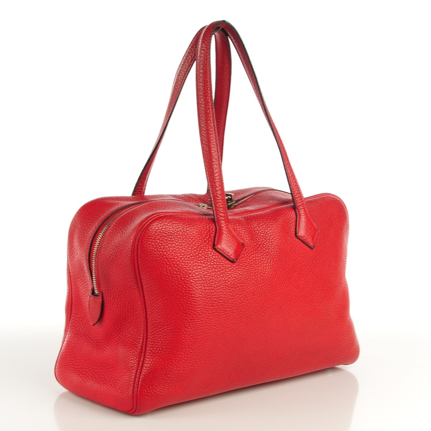 Hermes Taurillon Clemence Victoria II 35 Rouge Casaque 10 of 15