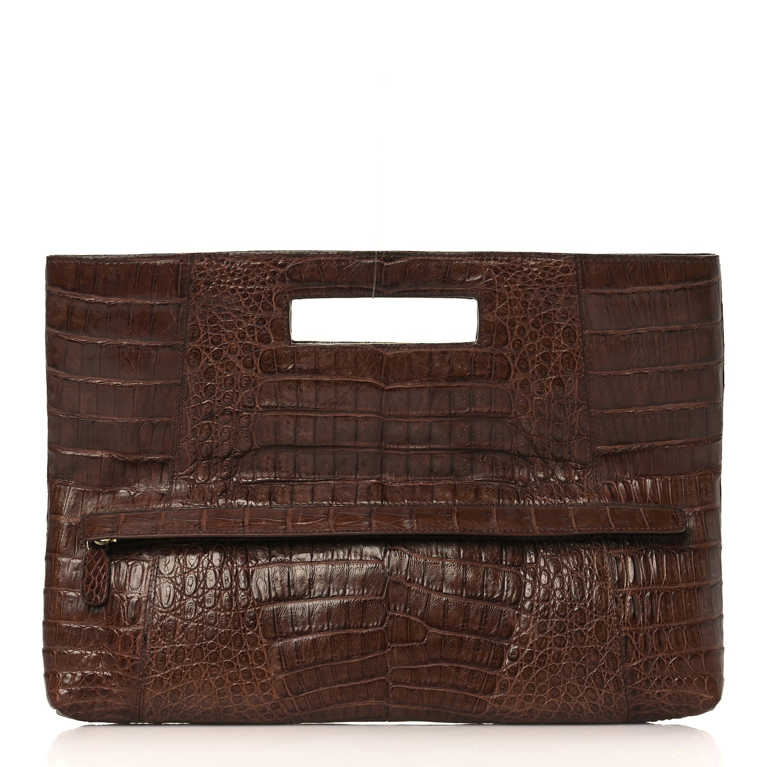 Nancy Gonzalez Crocodile Envelope Convertible Clutch Brown 8 of 10