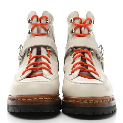 Hermes Calfskin Hiking Ankle Boots 37.5 White 2 of 10
