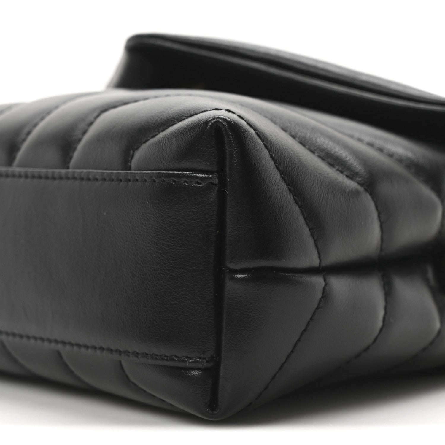 Saint Laurent Calfskin Y Quilted Monogram Toy Loulou Crossbody Bag Black 10 of 10