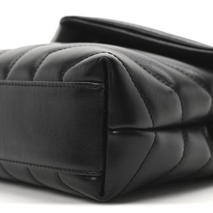 Saint Laurent Calfskin Y Quilted Monogram Toy Loulou Crossbody Bag Black 10 of 10
