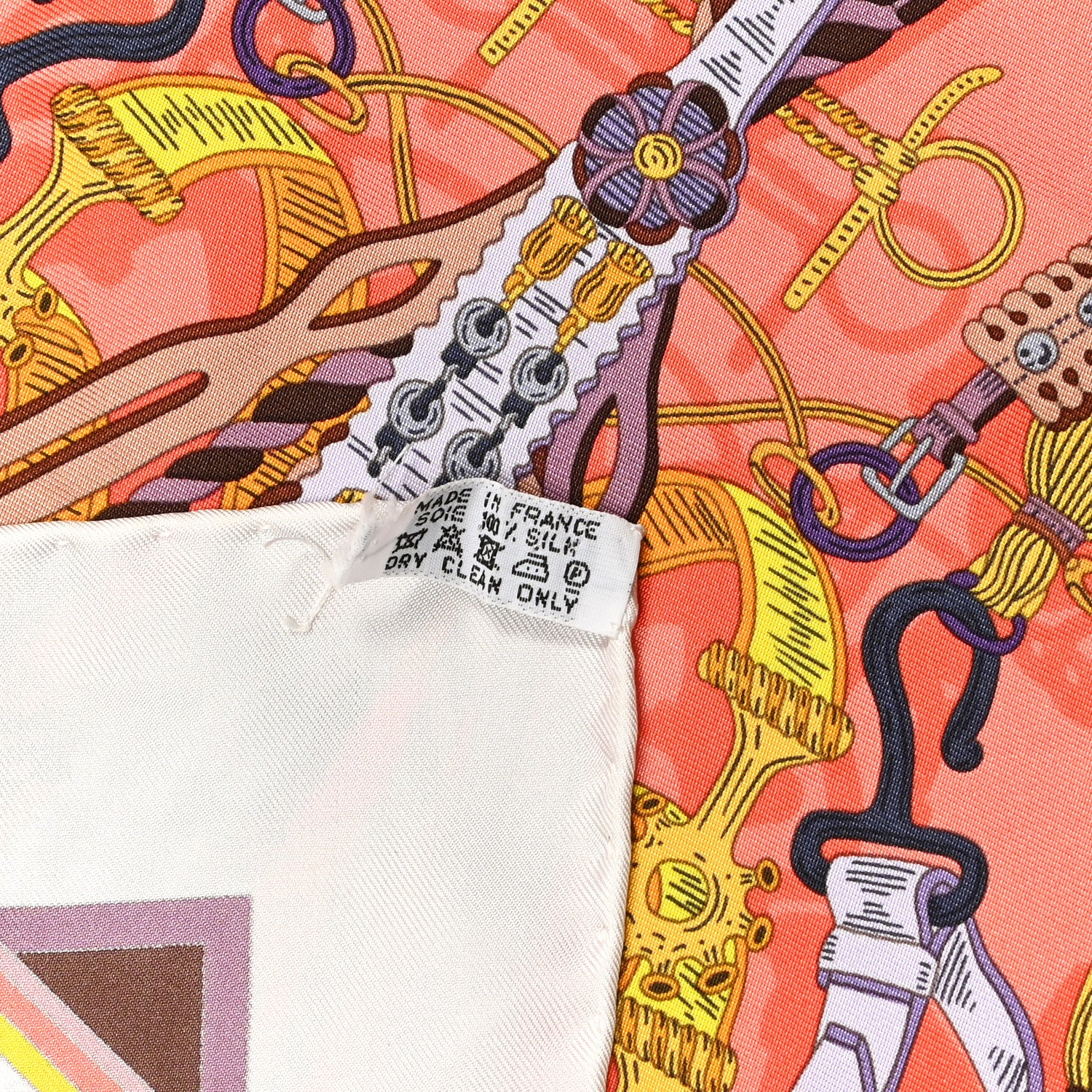 Hermes Silk Bouquets Sellier Scarf 90 2 of 6