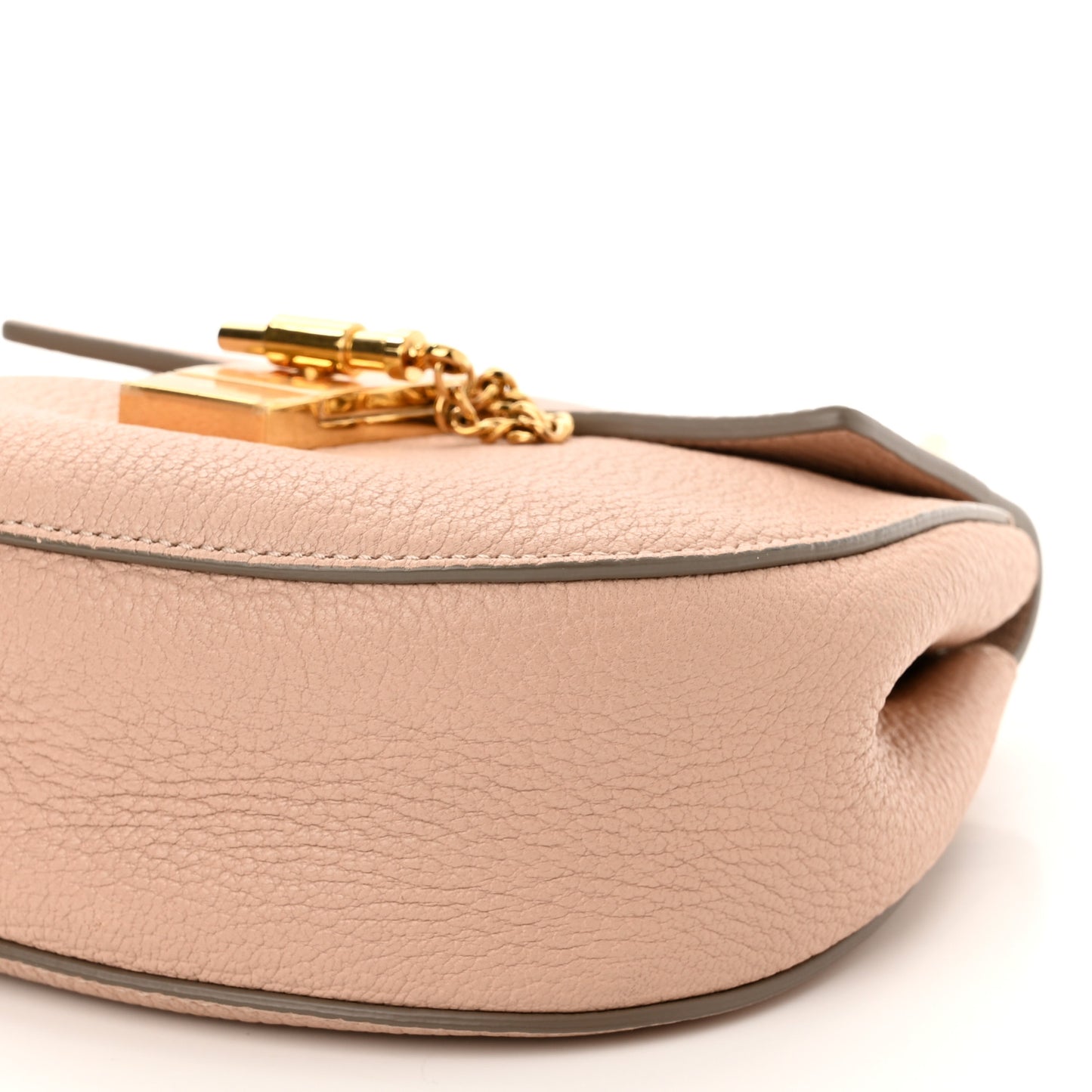 Grained Lambskin Mini Drew Shoulder Bag Cement Pink