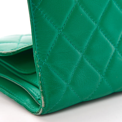 Chanel Lambskin Quilted Large Flap Wallet Green 16 of 18