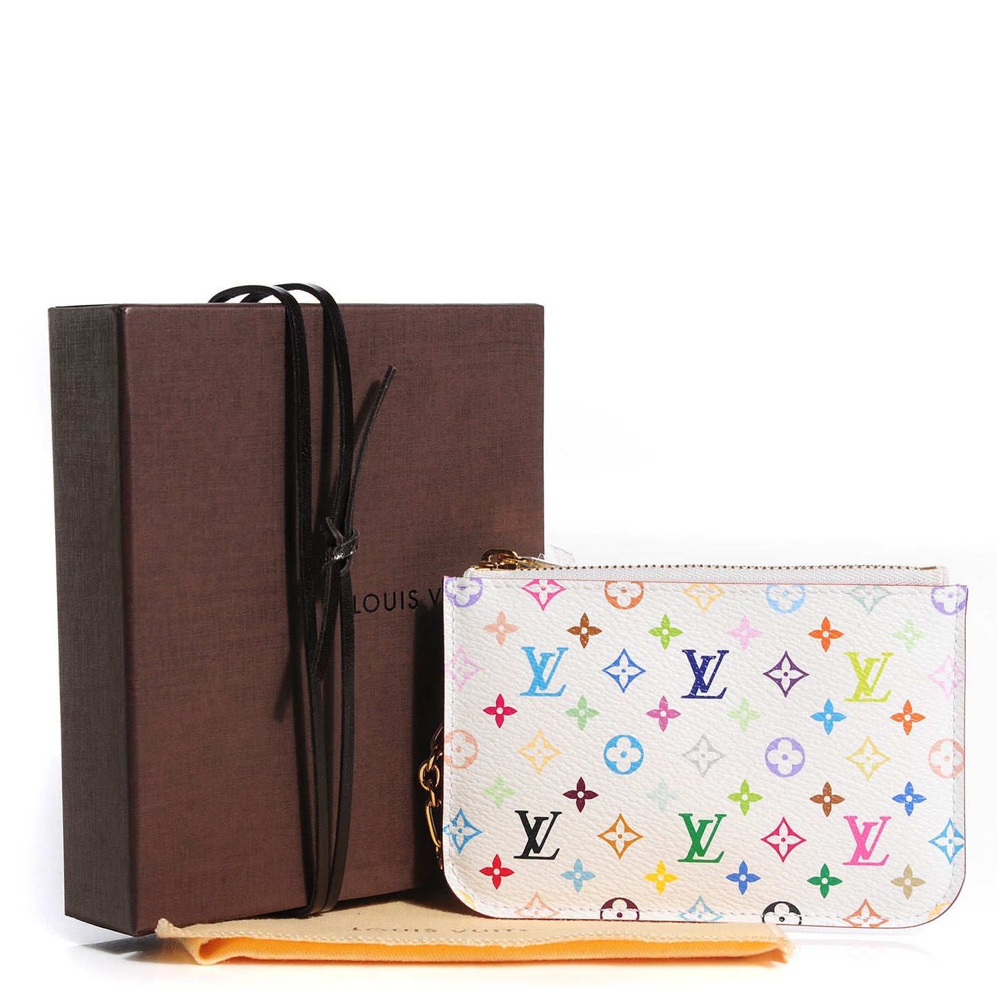 Monogram Multicolor Key Pouch White Litchi