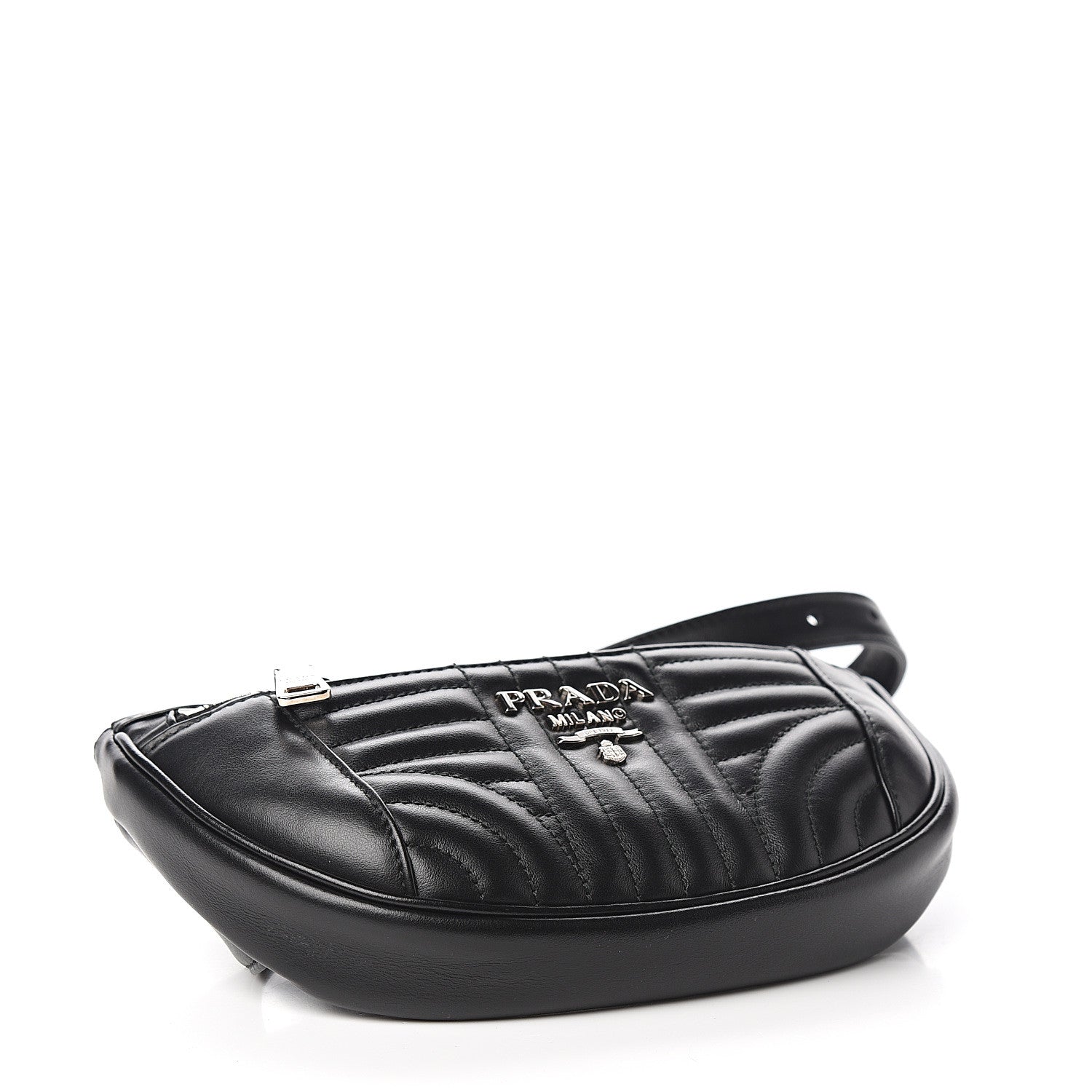 Prada Soft Calfskin Impunture Diagramme Belt Bag Black 3 of 8