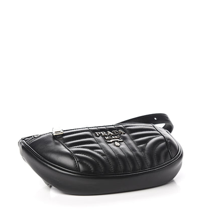 Prada Soft Calfskin Impunture Diagramme Belt Bag Black 3 of 8