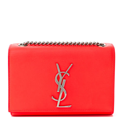Saint Laurent Calfskin Monogram Small Kate Satchel Neon Orange 1 of 11