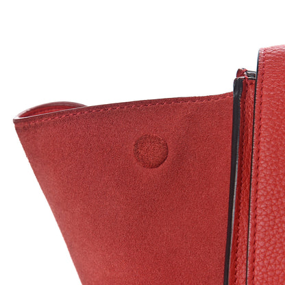 Celine Drummed Calfskin Suede Medium Trapeze Coquelicot 22 of 26