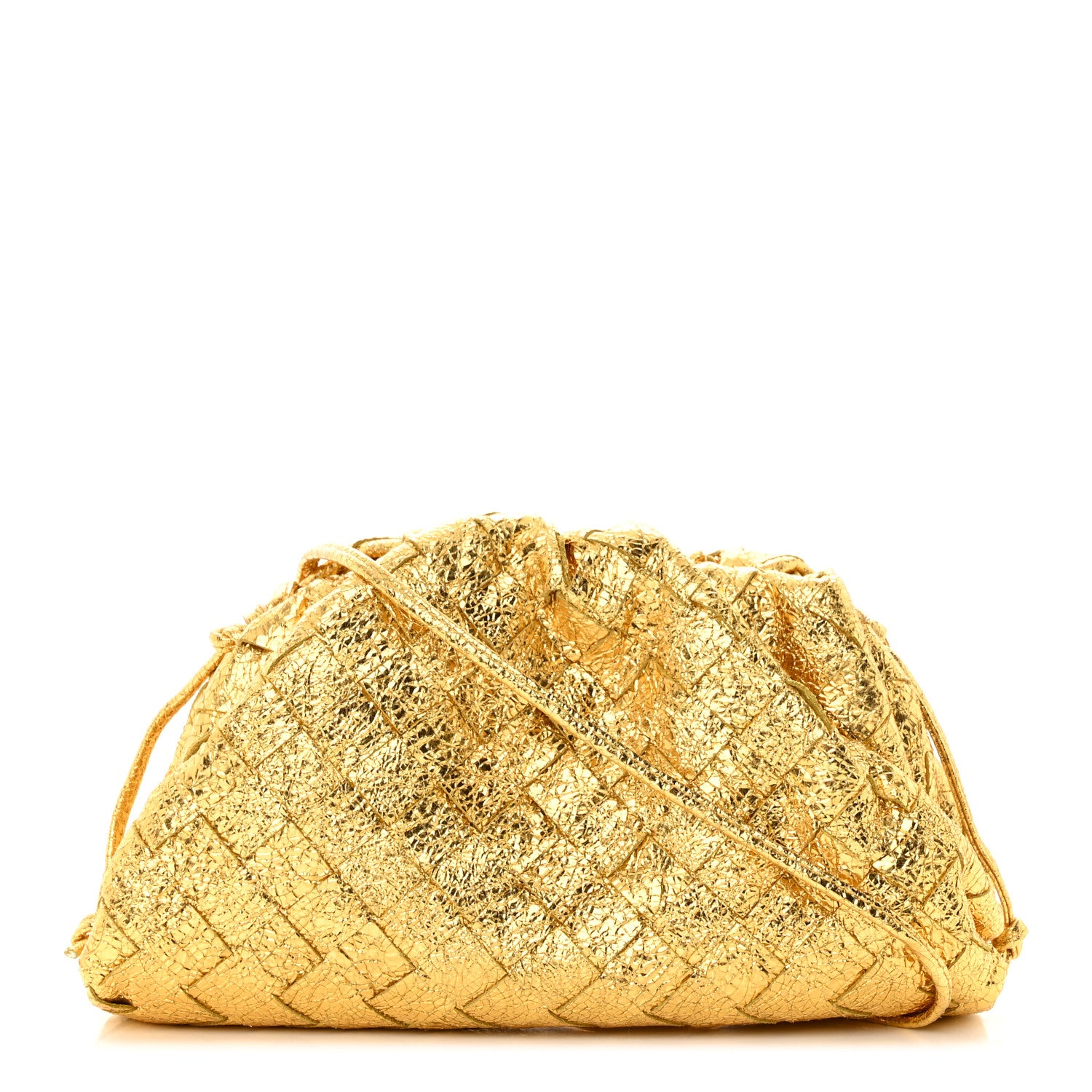 Bottega Veneta Metallic Nappa Intrecciato The Mini Pouch Oro 1 of 14