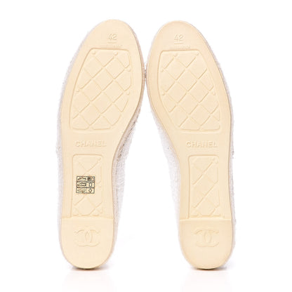 Chanel Tweed Patent CC Espadrilles 42 White 5 of 11