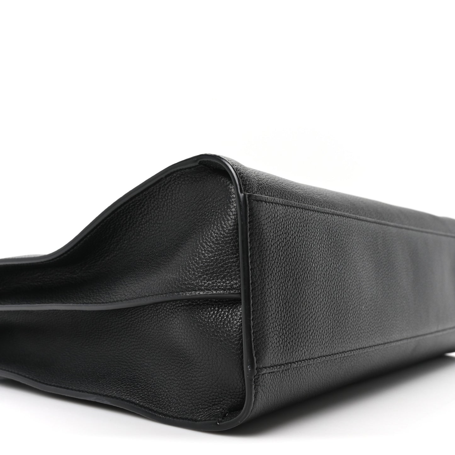 Grained Calfskin Large Thin Sac De Jour Black