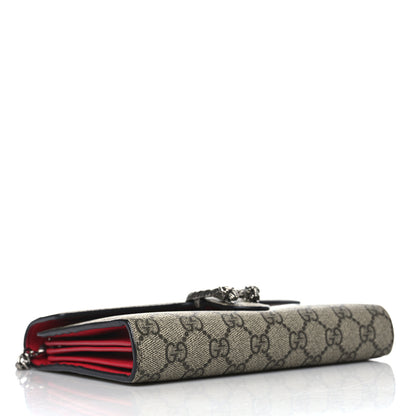 Gucci GG Supreme Monogram Mini Dionysus Chain Wallet Beige Vulcanic Red 4 of 9