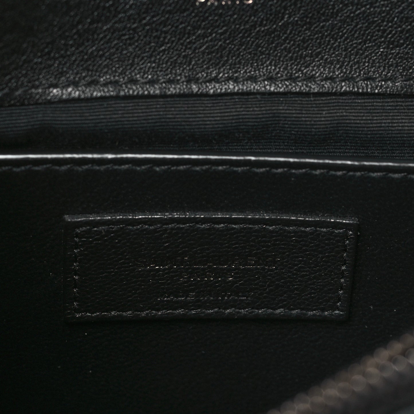Sheepskin Matelasse Chevron Monogram Medium College Bag Black