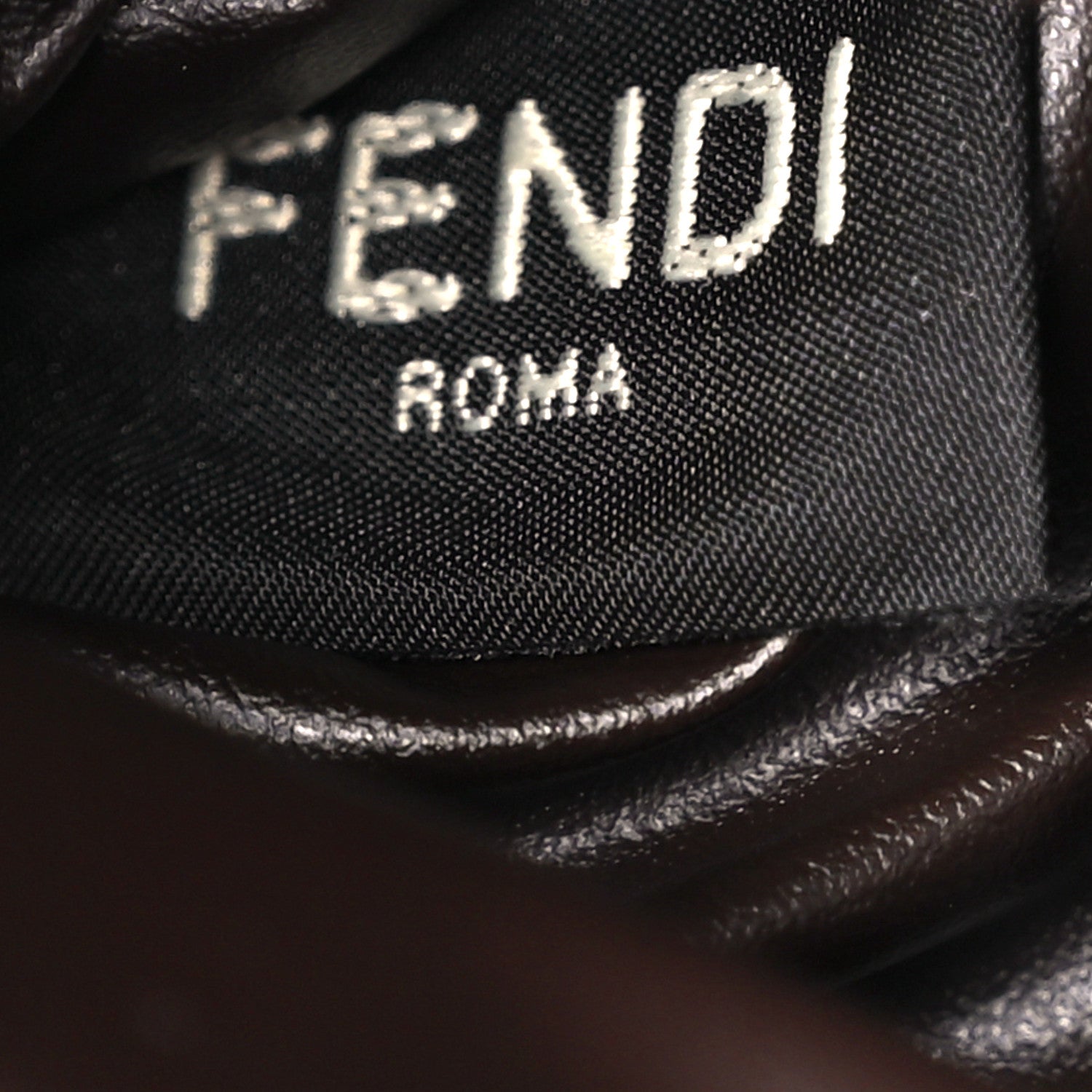 Fendi Terry Cloth Vitello Century Matte FF 1974 Embossed Medium Trapezoid Beauty Pouch Lollypop 6 of 10