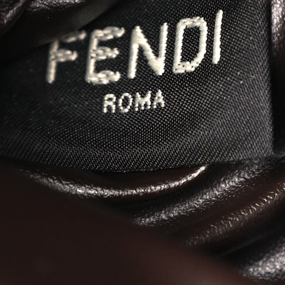 Fendi Terry Cloth Vitello Century Matte FF 1974 Embossed Medium Trapezoid Beauty Pouch Lollypop 6 of 10
