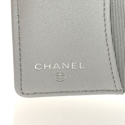 Chanel Metallic Caviar Quilted Classic 4 Key Holder Wallet Silver 6 of 7