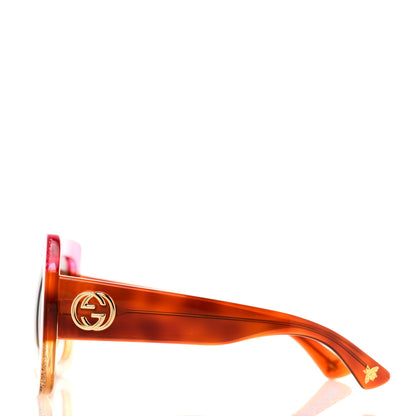 Gucci Acetate Square Frame Sunglasses GG0083S Glitter Pink Multi 3 of 8