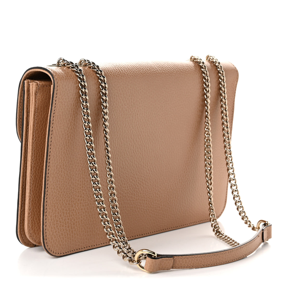 Gucci Dollar Calfskin Interlocking G Shoulder Bag Camelia 3 of 10