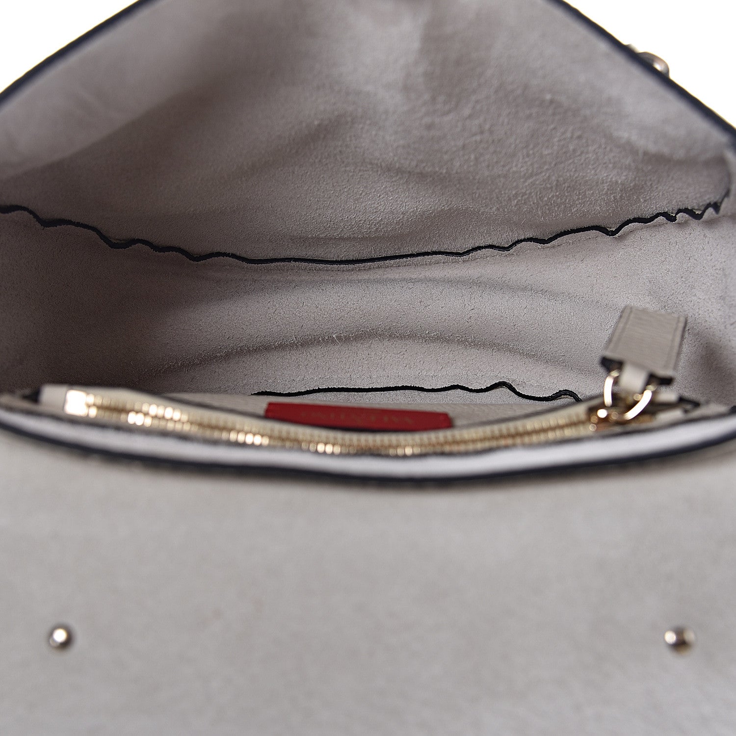 Valentino Garavani Grained Calfskin Rockstud Saddle Bag Light Ivory 5 of 10