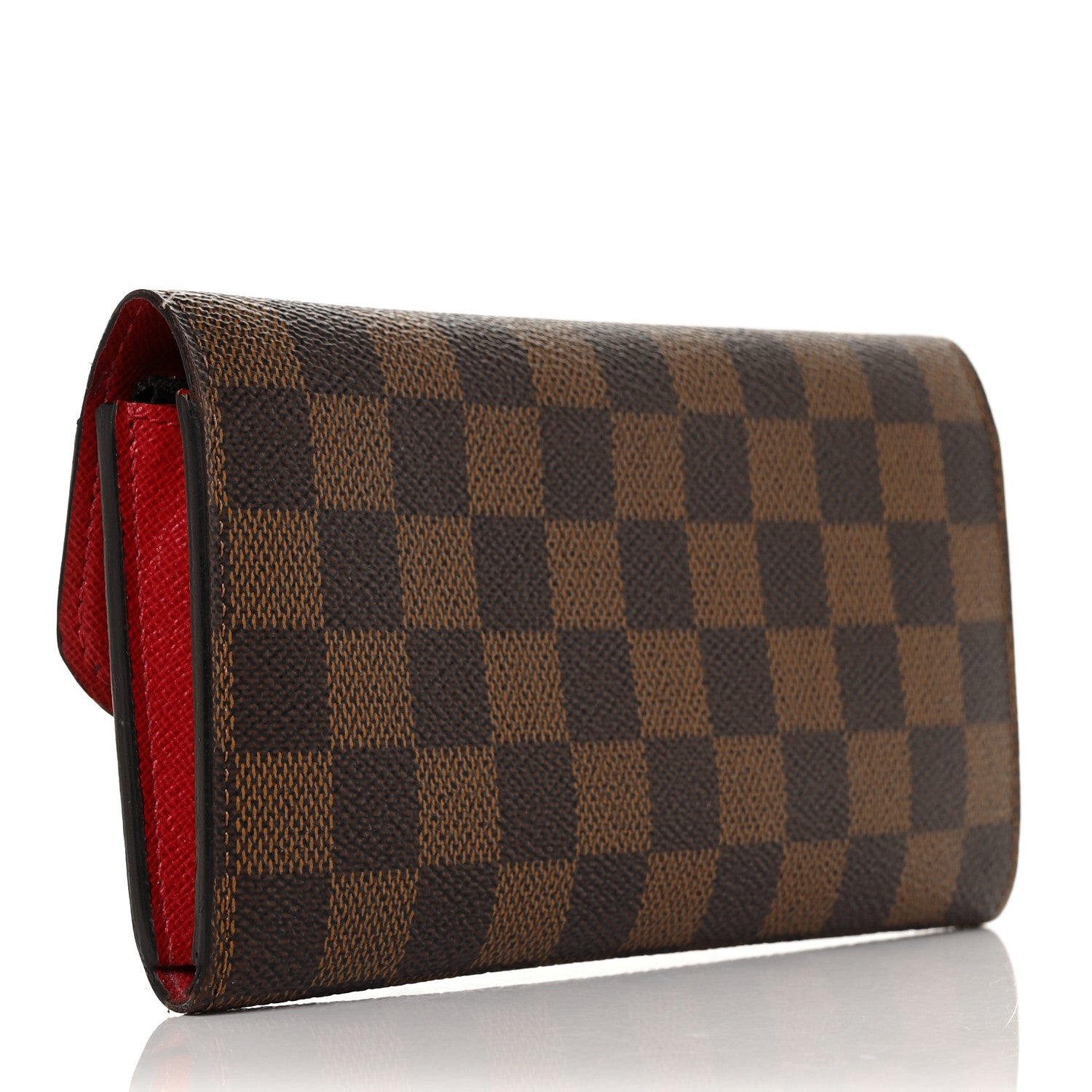 Louis Vuitton Damier Ebene Emilie Wallet Red 4 of 9