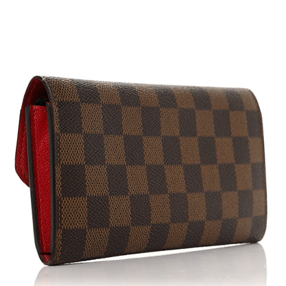 Louis Vuitton Damier Ebene Emilie Wallet Red 4 of 9