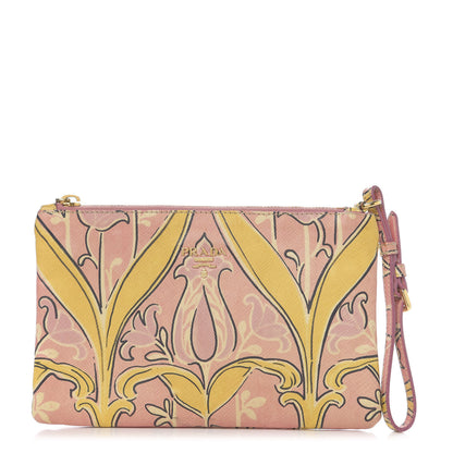 Prada Saffiano Floral Print Wristlet 1 of 5