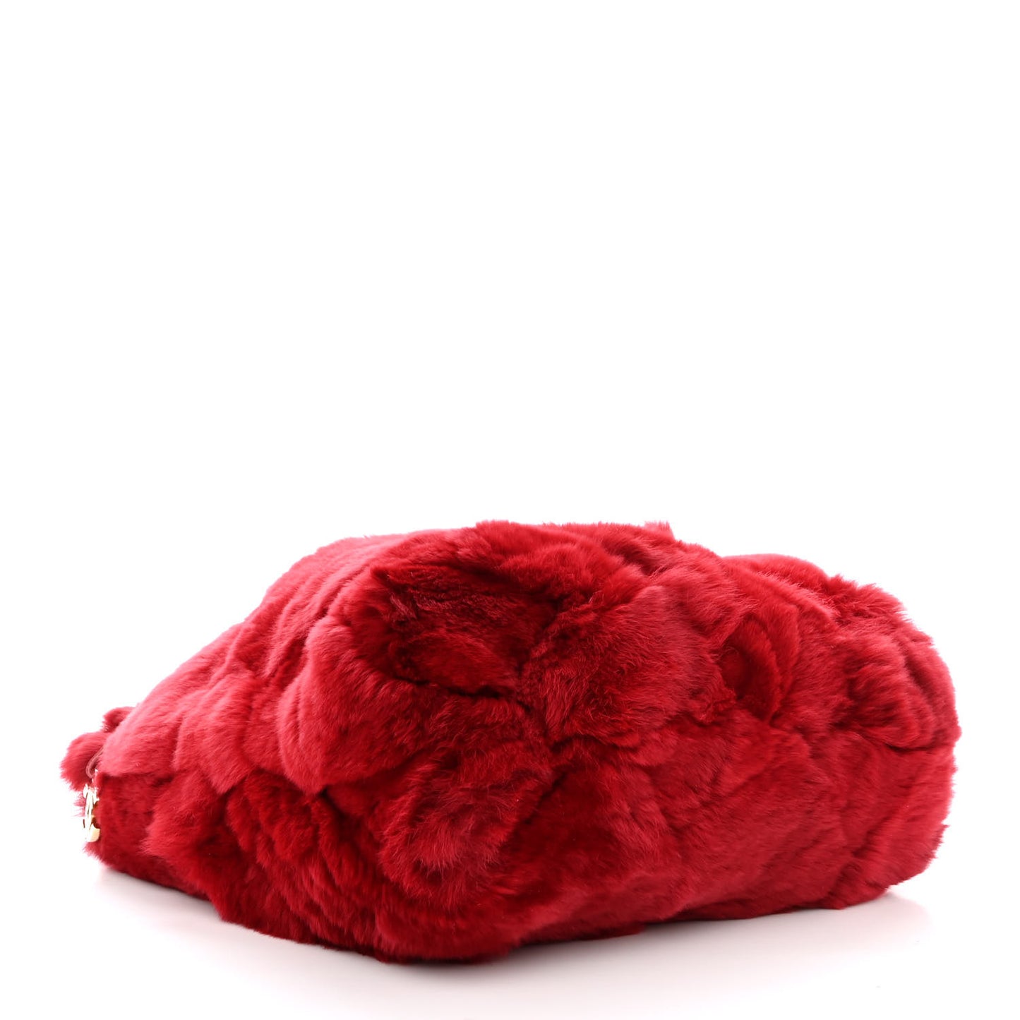 Rabbit Fur Harlequin Shoulder Bag Red