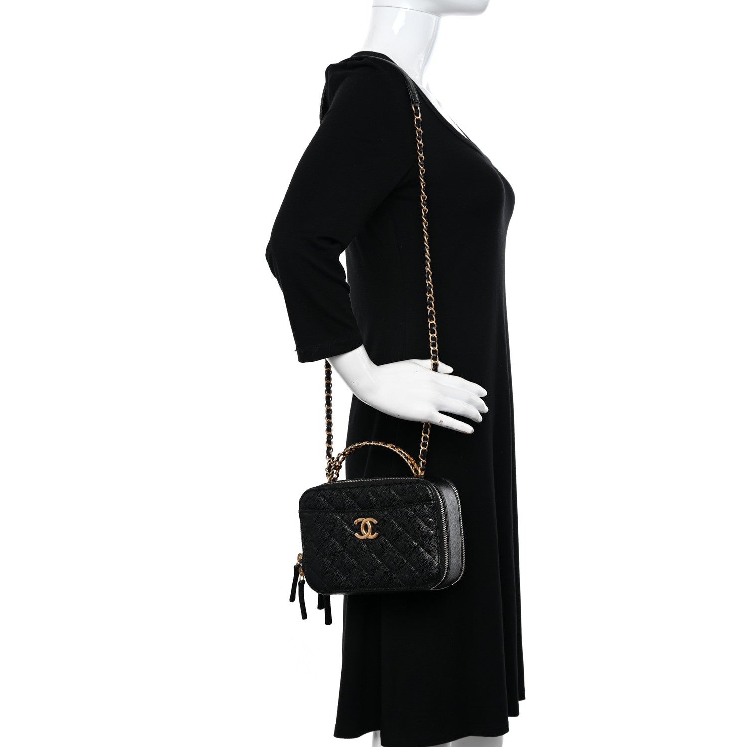 Chanel Caviar Quilted Small Pick Me Up Vanity Case Black 2 of 13