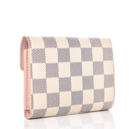 Louis Vuitton Damier Azur Victorine Wallet Rose Ballerine 3 of 8