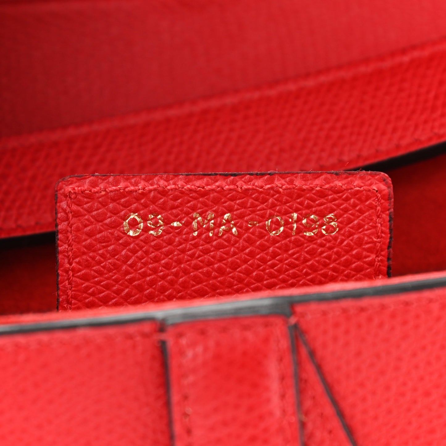 Grained Calfskin Saddle Bag Red