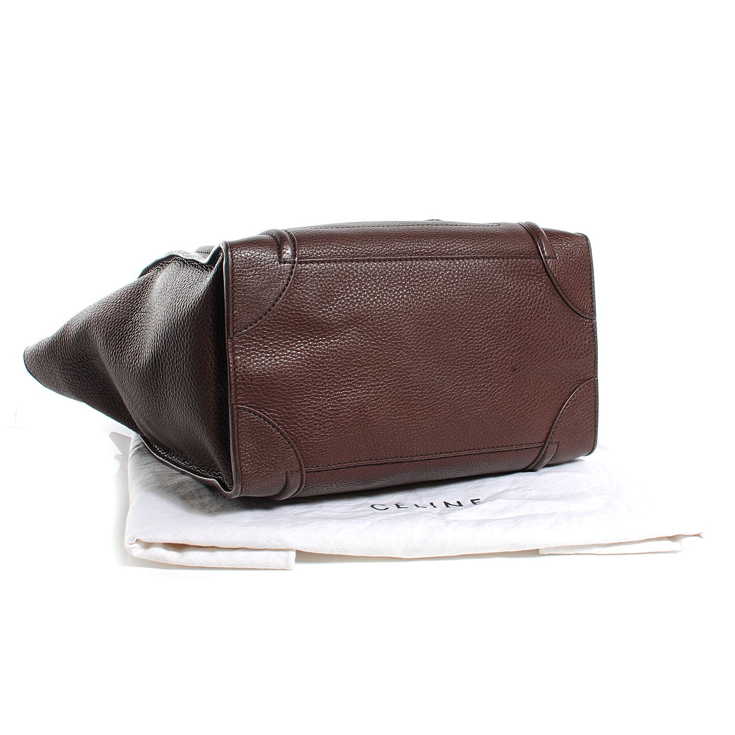 Celine Pebbled Leather Mini Luggage Chocolate 4 of 7