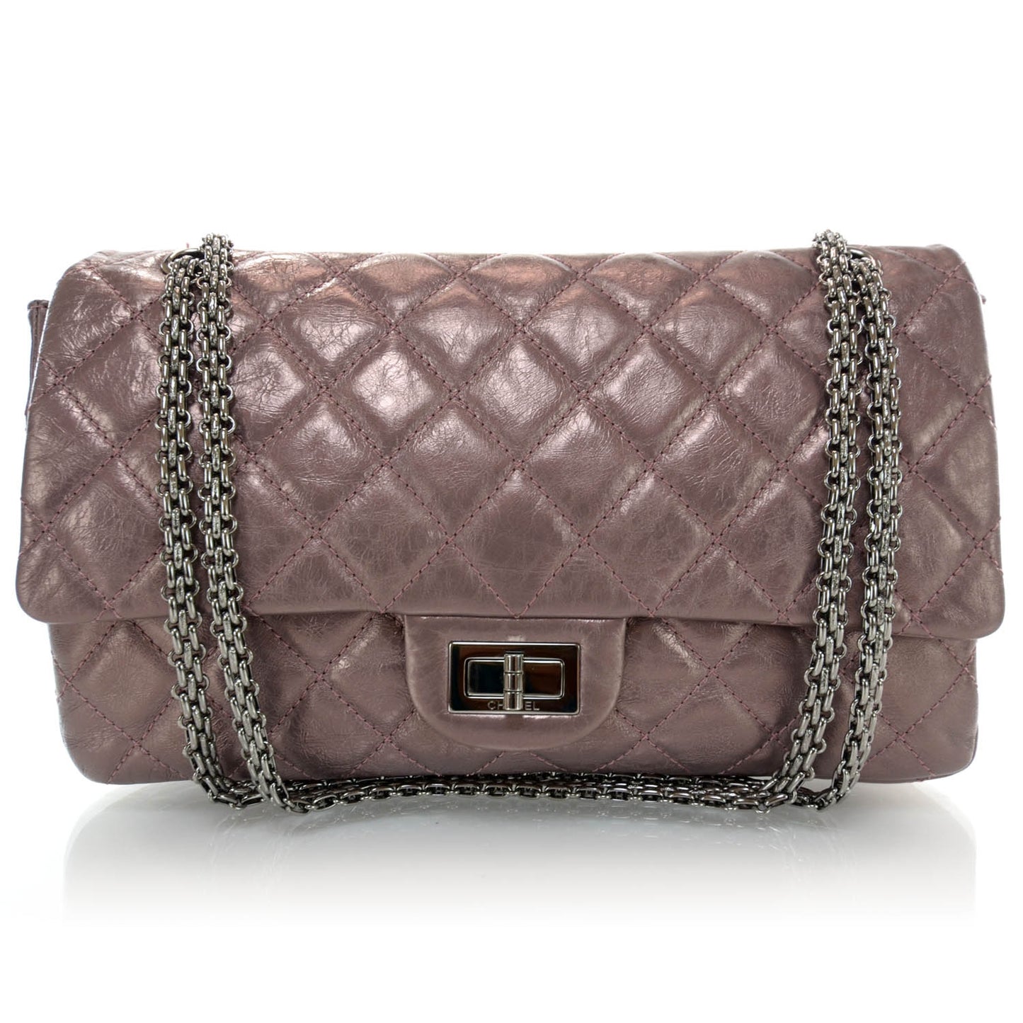 Calfskin 2.55 Reissue 227 Flap Rose Fonce