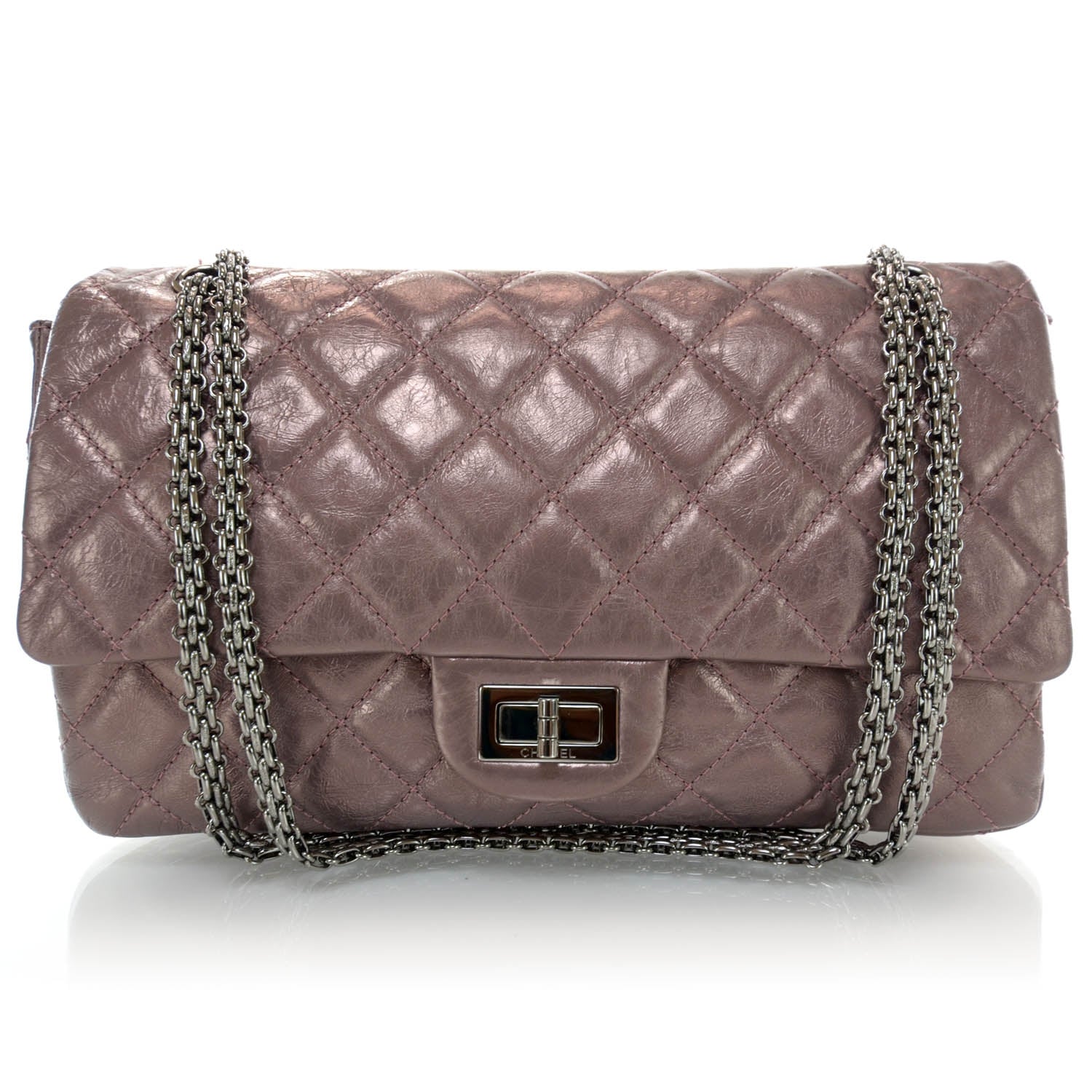 Chanel Calfskin 2.55 Reissue 227 Flap Rose Fonce 1 of 8