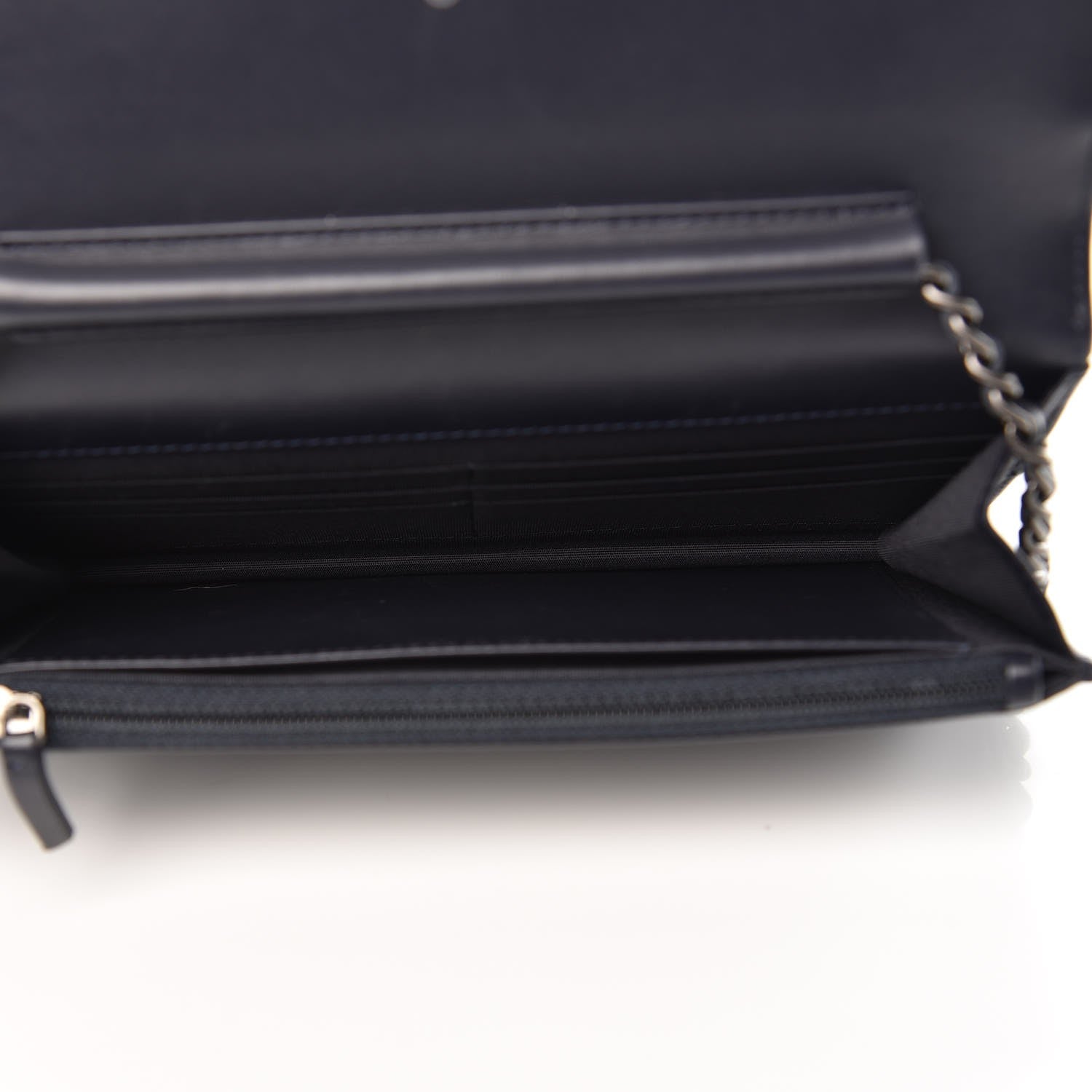 Chanel Caviar Timeless CC Wallet On Chain WOC Navy Blue 6 of 20