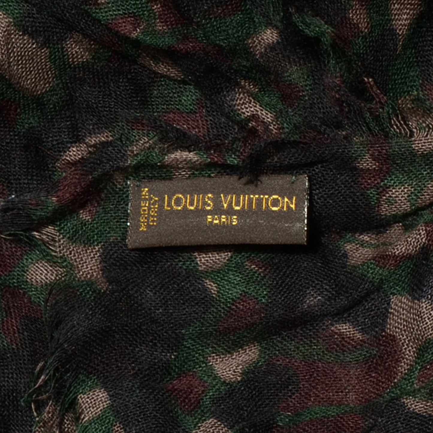 Cashmere Silk Lezard Stole Marron Vert
