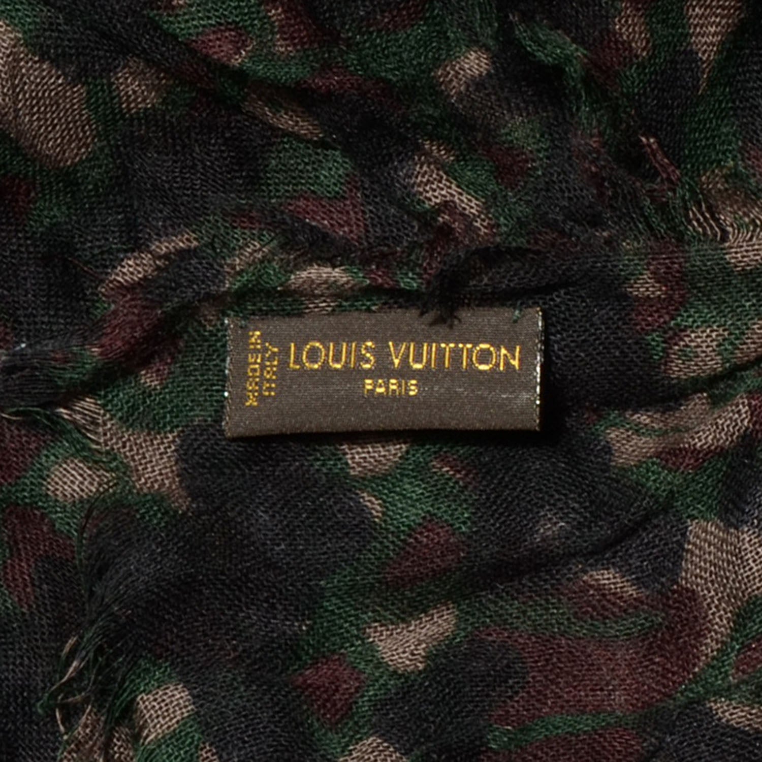 Louis Vuitton Cashmere Silk Lezard Stole Marron Vert 5 of 7