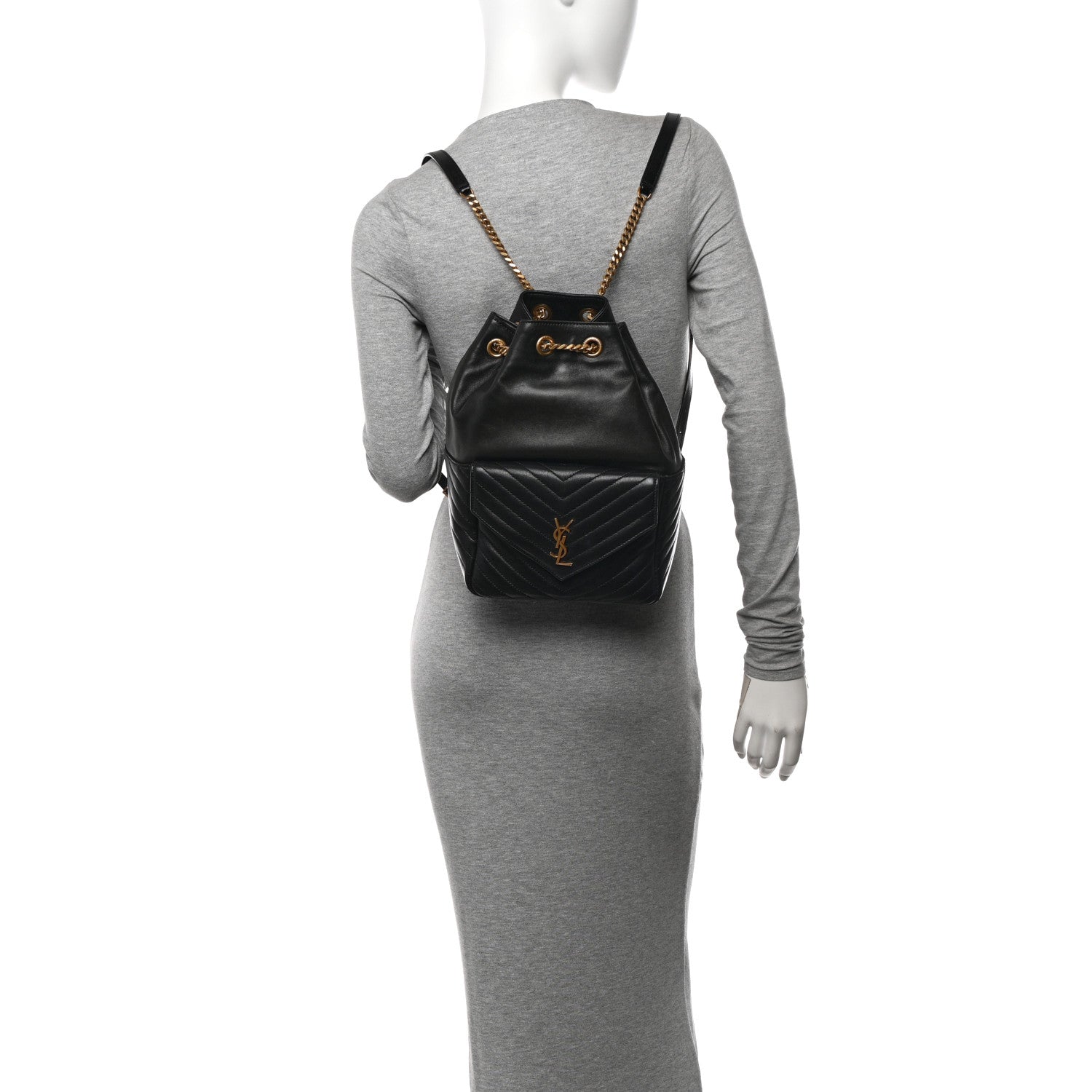 Saint Laurent Lambskin Matelasse Monogram Joe Backpack Black 2 of 13