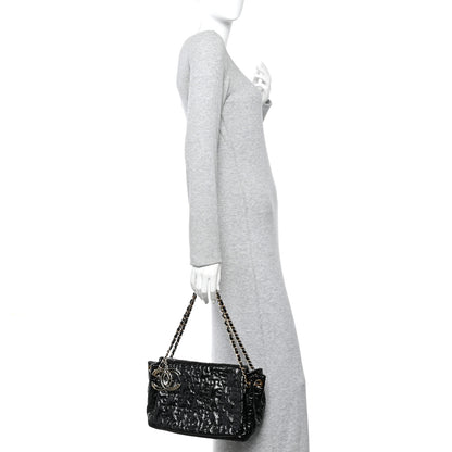 Chanel Patent Puzzle Accordion Flap Bag Black 2 of 12